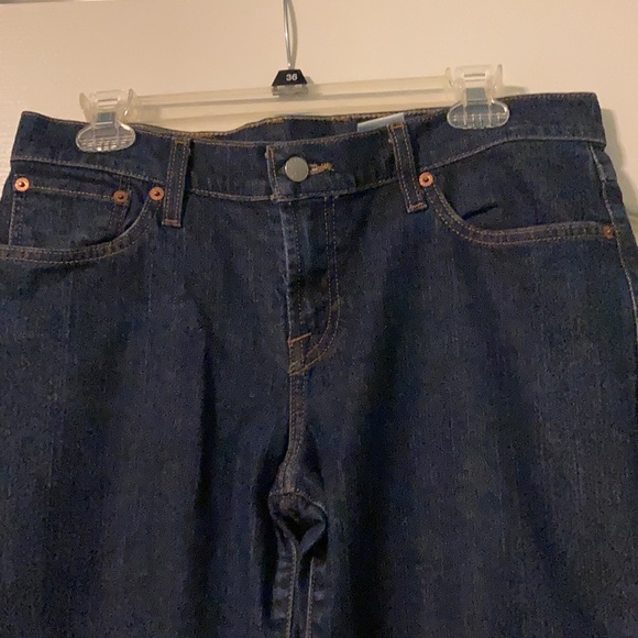Mid rise regular length wide leg dark wash jeans - Picture 2 of 4